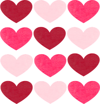 Valentines Hearts Pattern PNG Image