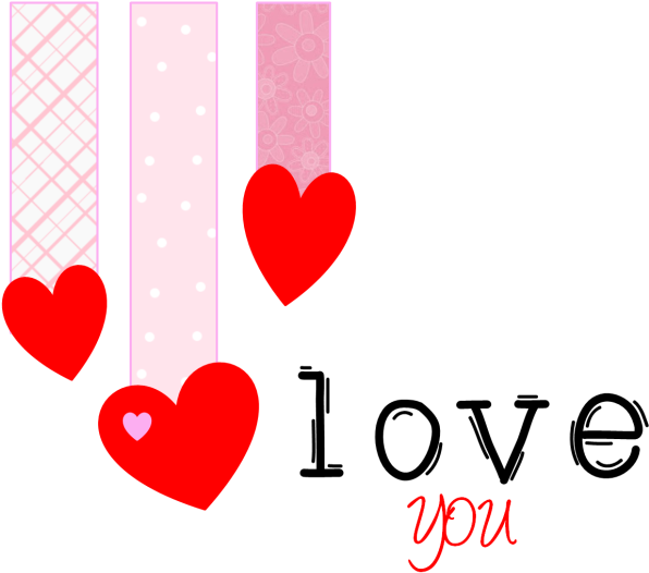 Valentines Love Hearts Banner PNG Image