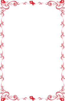 Valentines Red Heart Border Frame PNG Image