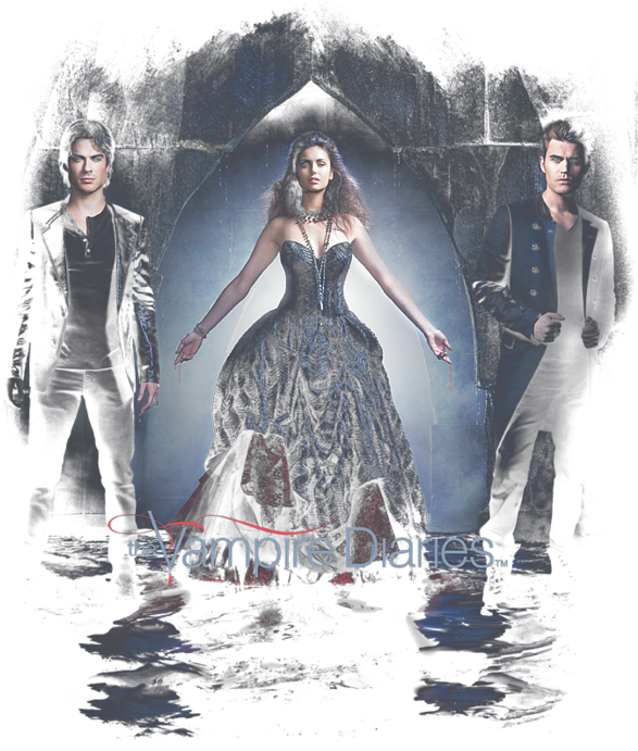 Vampire Diaries Cast Promotional Poster PNG Image