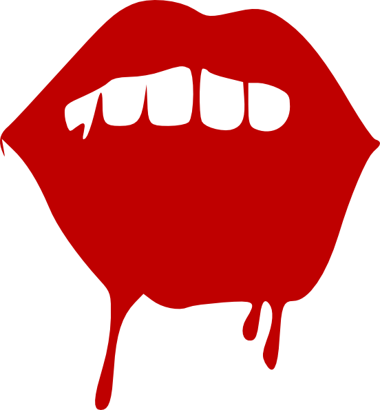 Vampire Lips Dripping Blood PNG Image