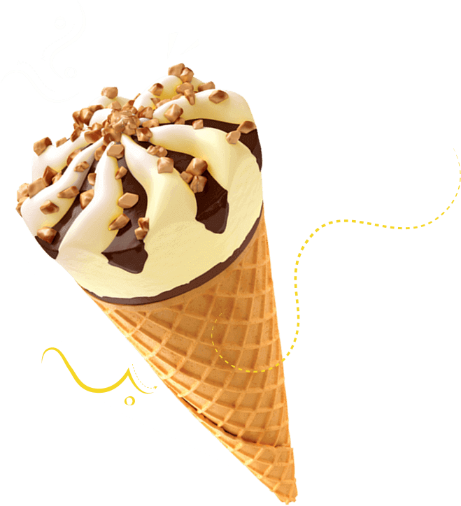 Vanilla Chocolate Ice Cream Conewith Nuts PNG Image