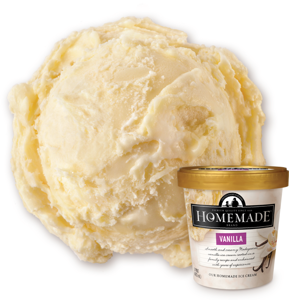 Vanilla Ice Cream Scoopand Container PNG Image