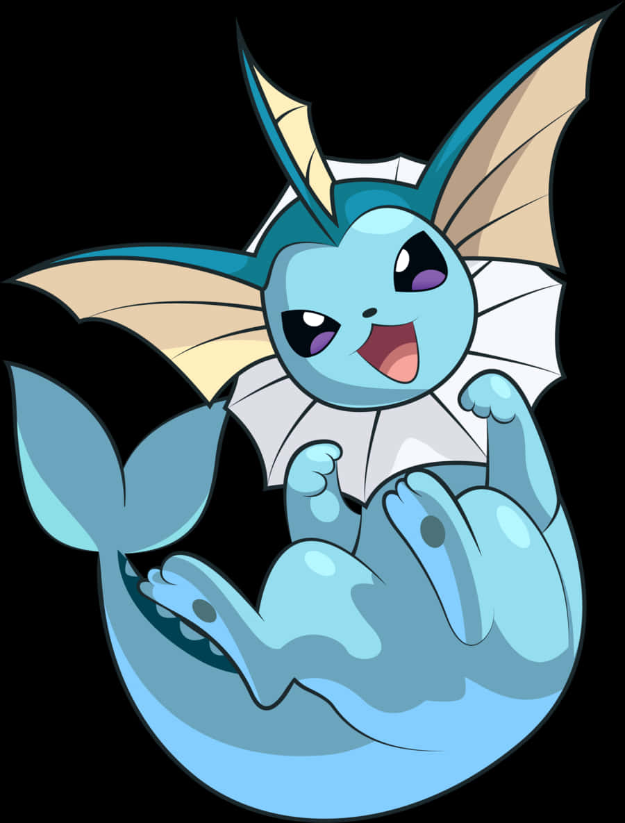 Vaporeon Pokemon Cheerful Illustration PNG Image