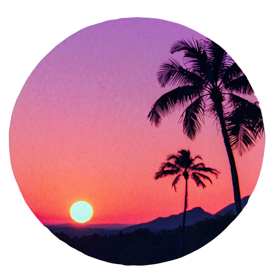 Vaporwave Aesthetic Sunset Png 06112024 PNG Image