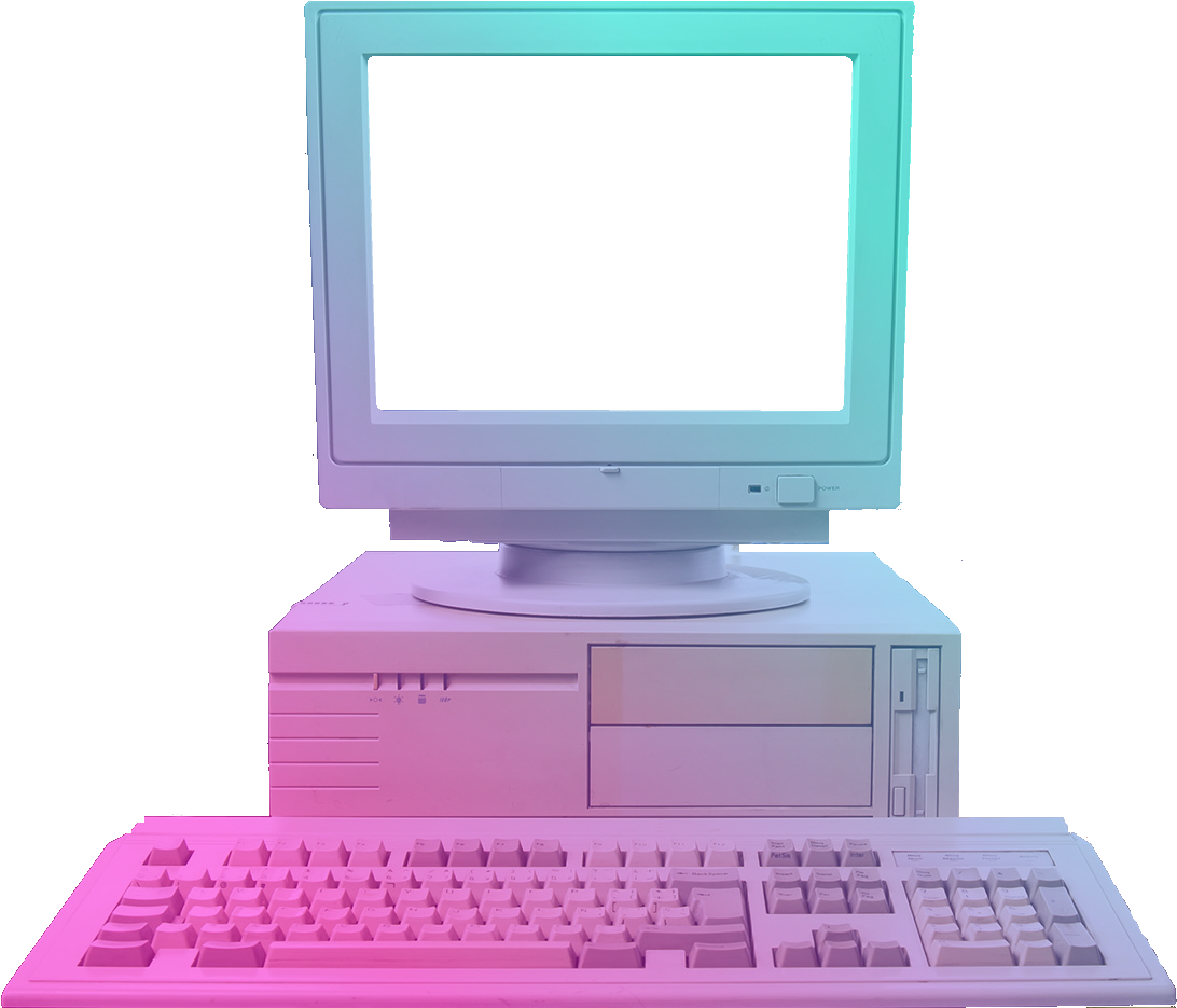 Vaporwave Aesthetic Vintage Computer PNG Image