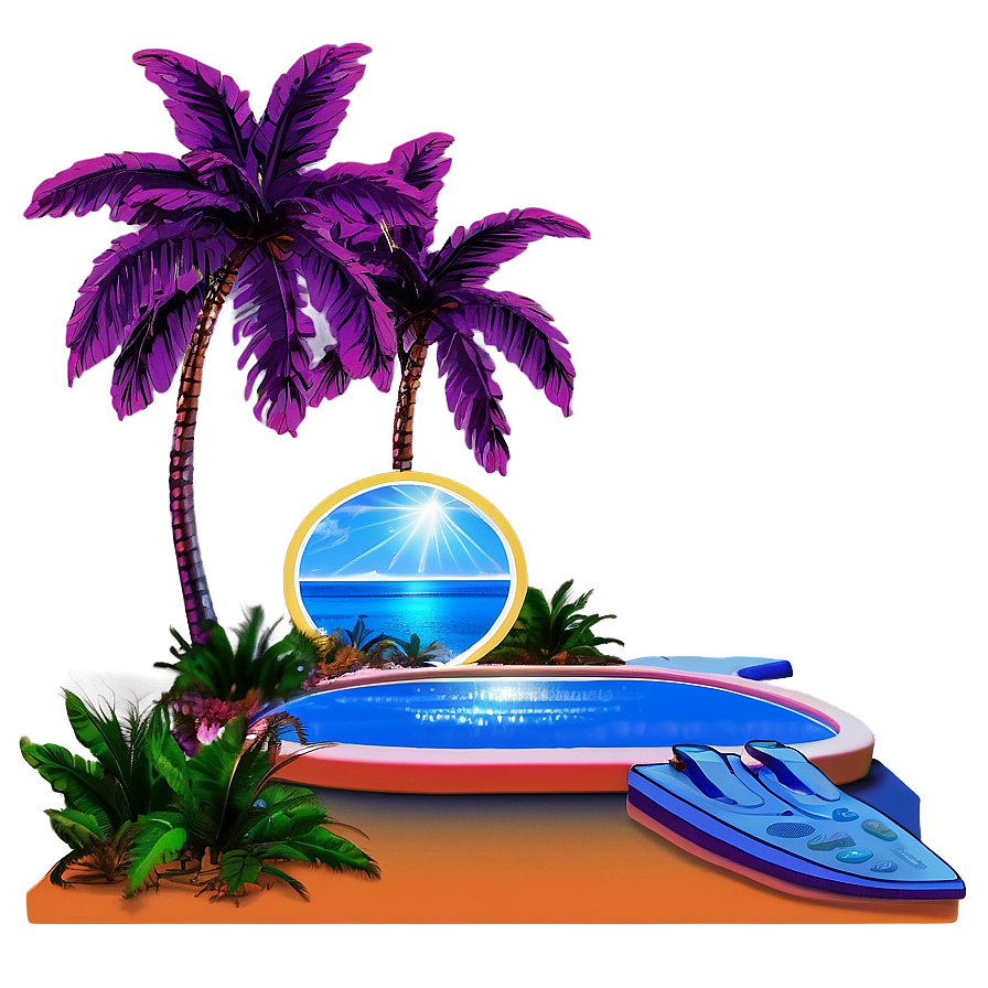 Vaporwave Palm Trees Png 06112024 PNG Image