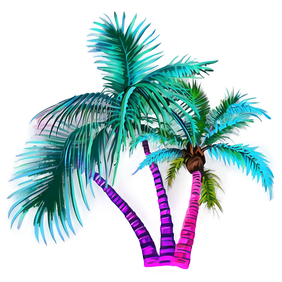 Vaporwave Palm Trees Png 06112024 PNG Image