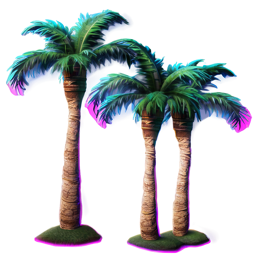 Vaporwave Palm Trees Png Xxq52 PNG Image