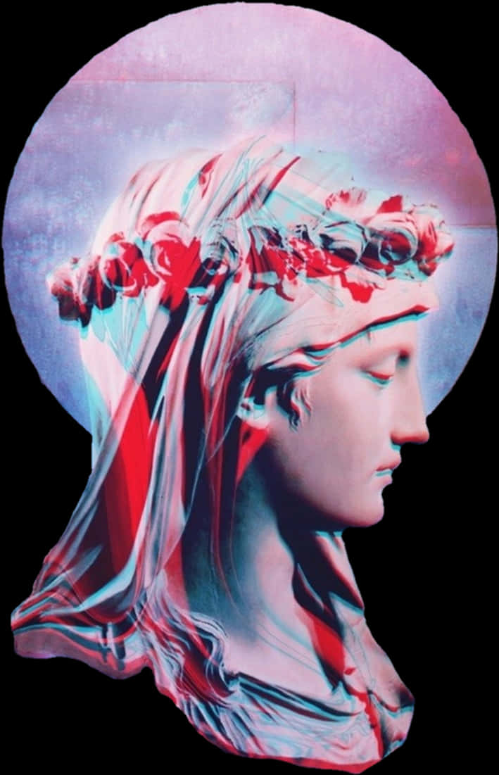 Vaporwave Statue Aesthetic.jpg PNG Image