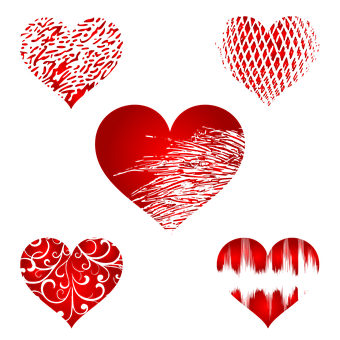 Variety_of_ Red_ Hearts_ Collection PNG Image