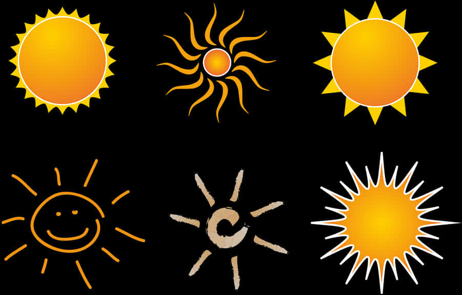 Variety_of_ Sun_ Illustrations PNG Image