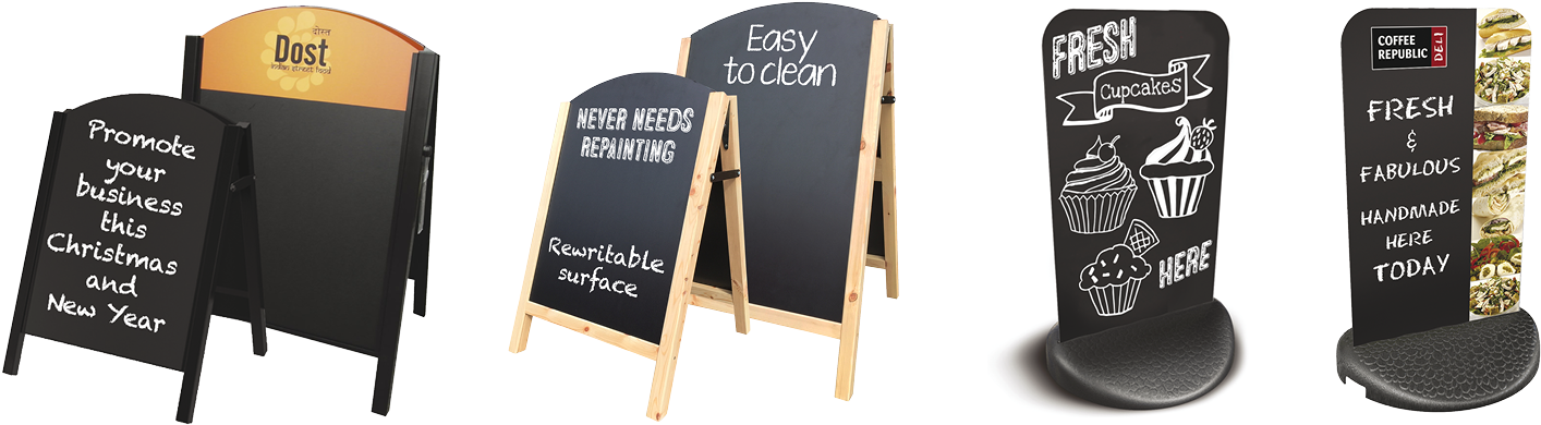 Varietyof Blackboards Display PNG Image