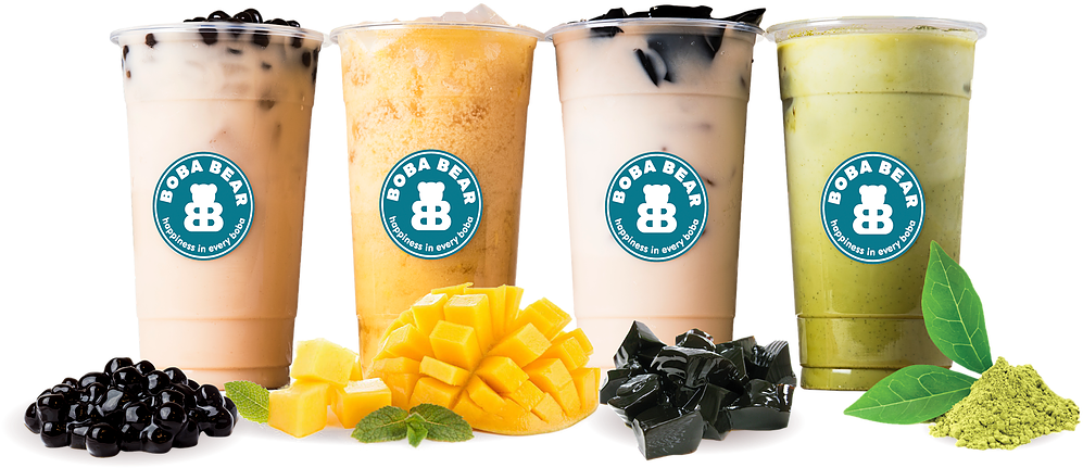 Varietyof Boba Tea Flavors PNG Image