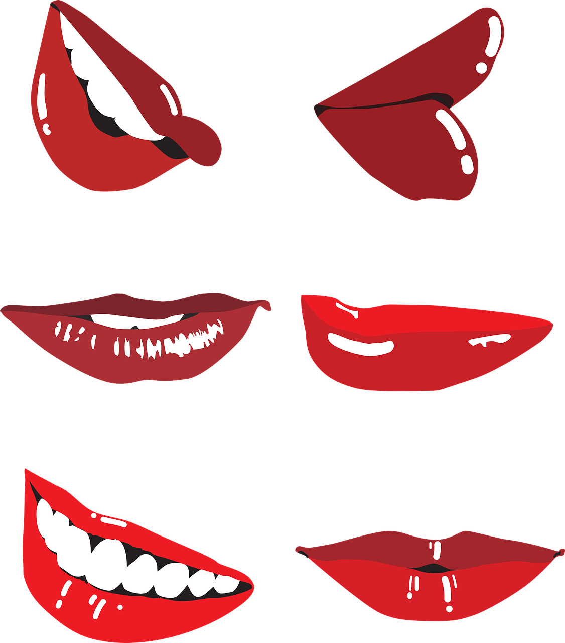 Varietyof Cartoon Mouth Expressions PNG Image