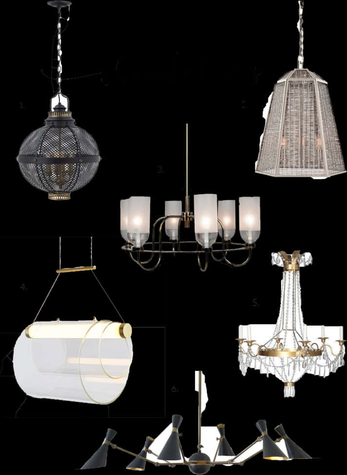 Varietyof Chandeliers Collection PNG Image