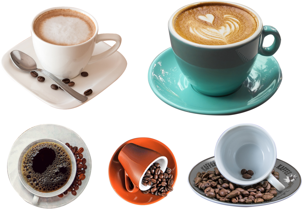 Varietyof Coffee Cups PNG Image