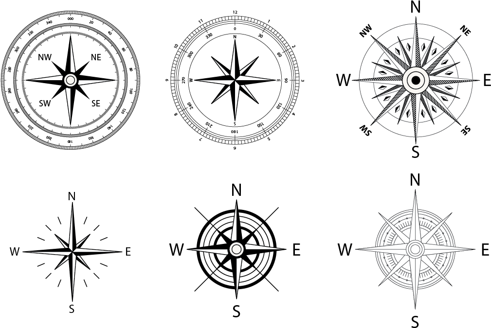 Varietyof Compass Roses PNG Image