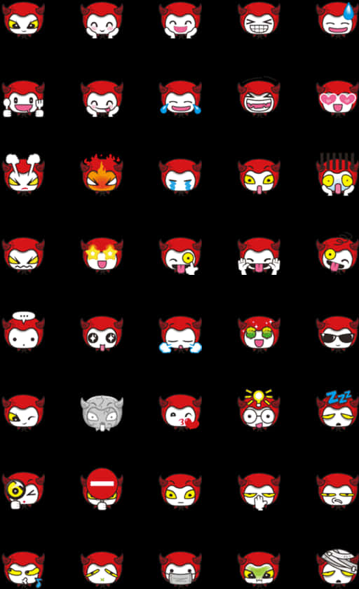 Varietyof Devil Emoji Expressions PNG Image