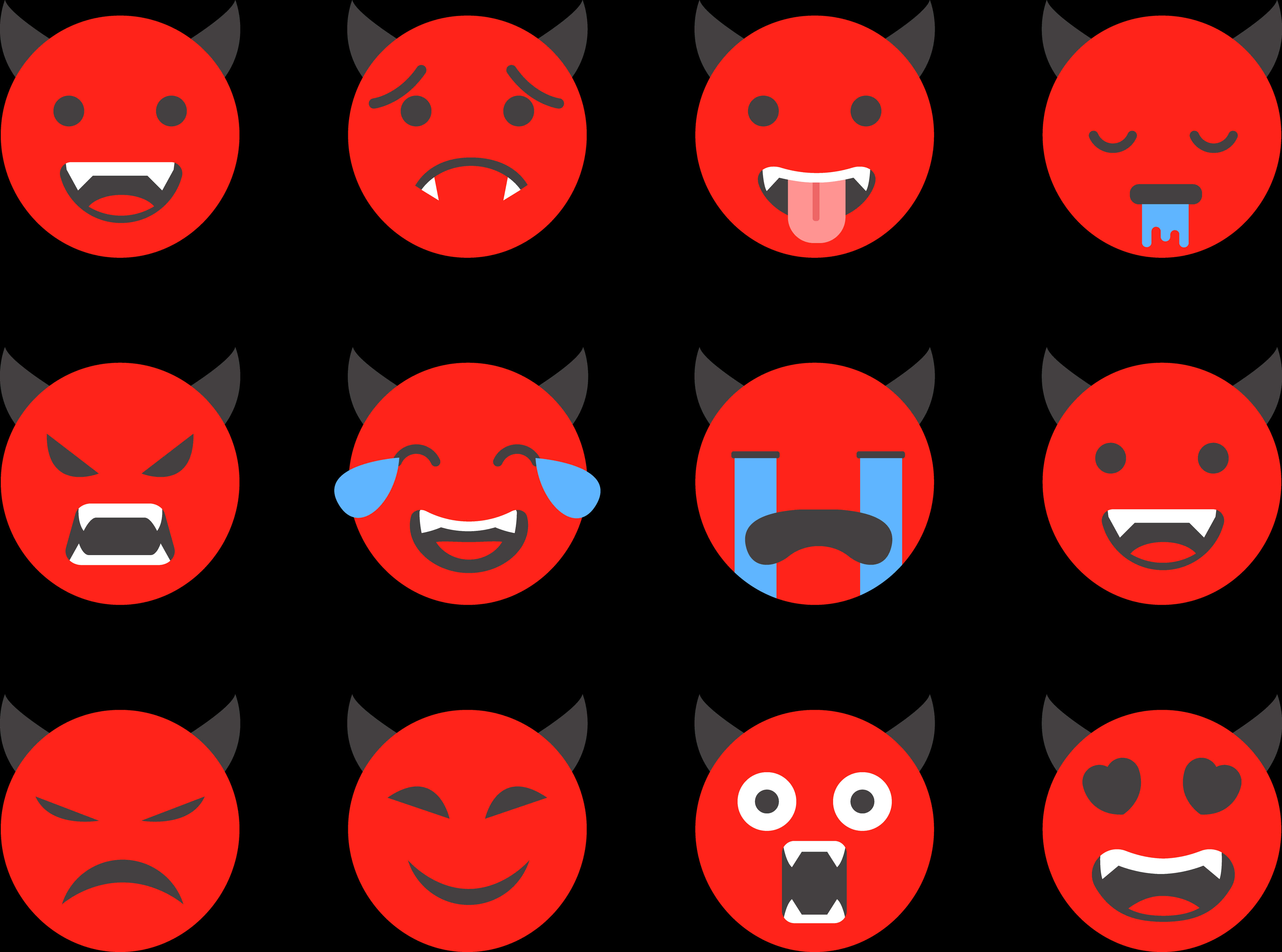 Varietyof Devil Emoji Expressions PNG Image