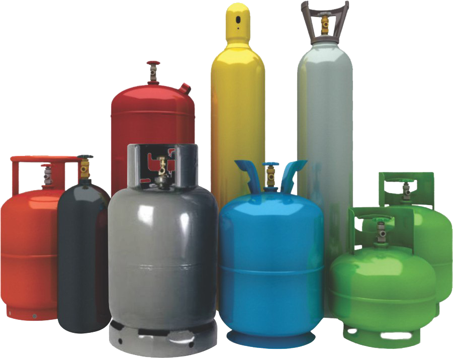 Varietyof Gas Cylinders PNG Image