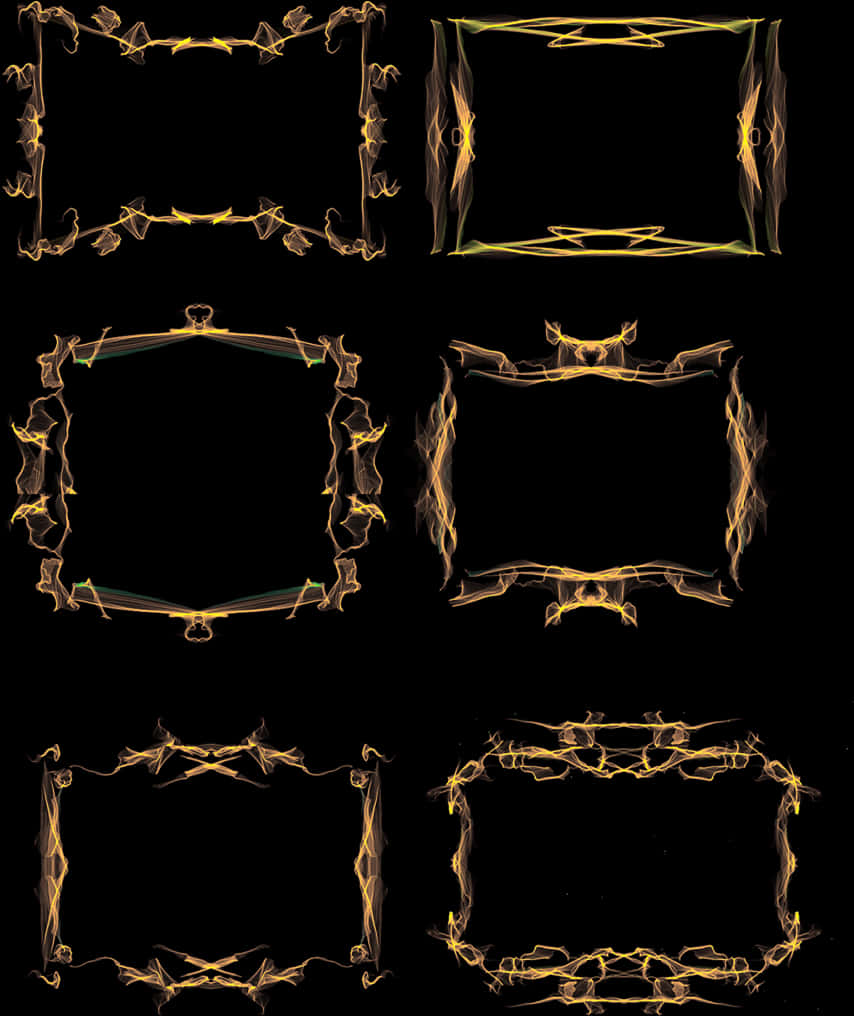 Varietyof Golden Borders PNG Image