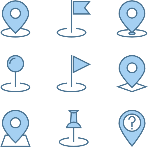 Varietyof Location Pins Pattern PNG Image