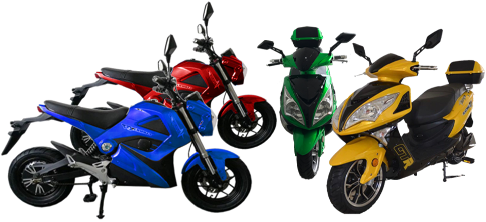 Varietyof Motorcyclesand Scooters PNG Image