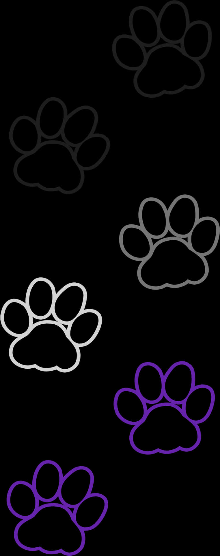 Varietyof Paw Prints Outline PNG Image