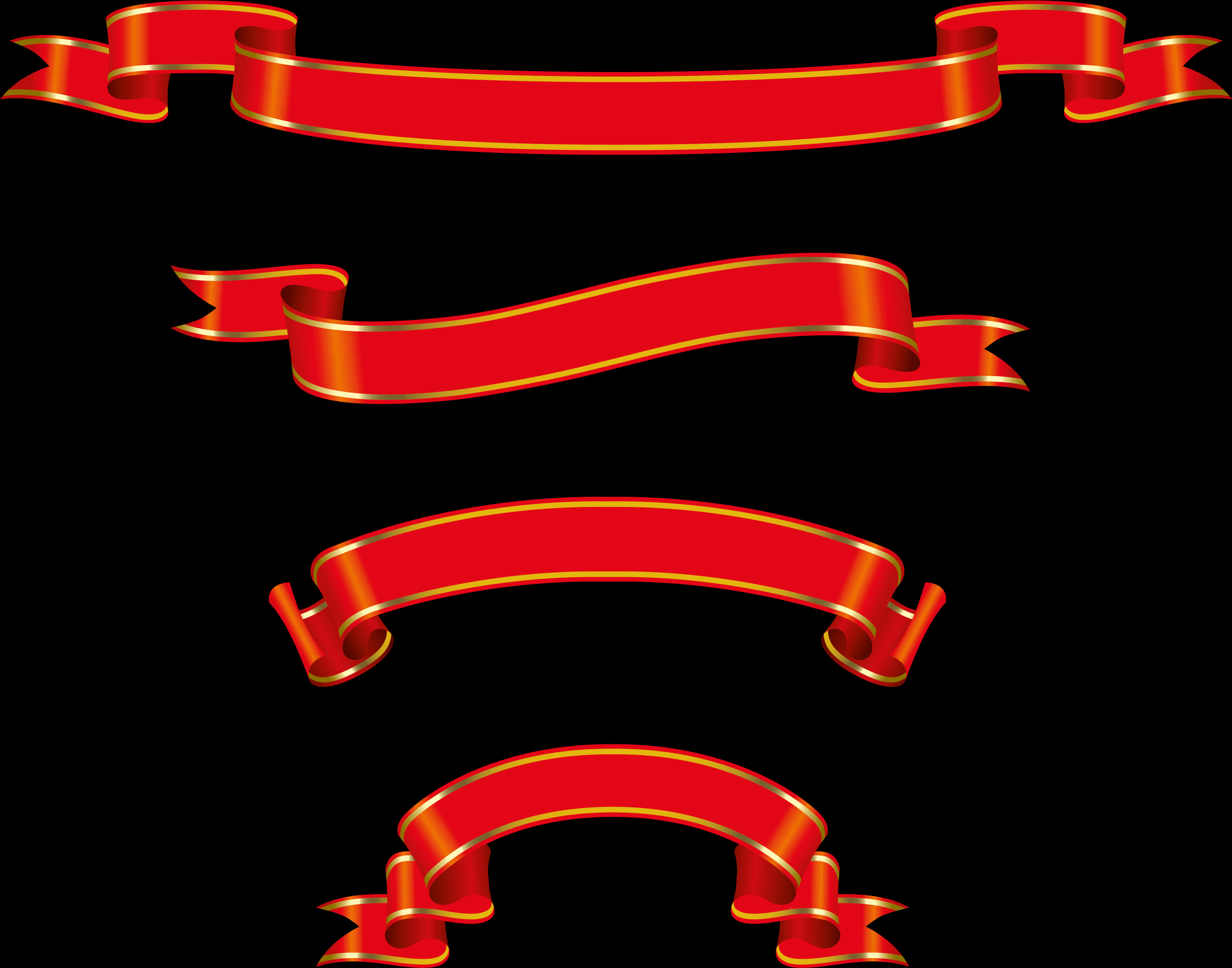 Varietyof Red Ribbons PNG Image