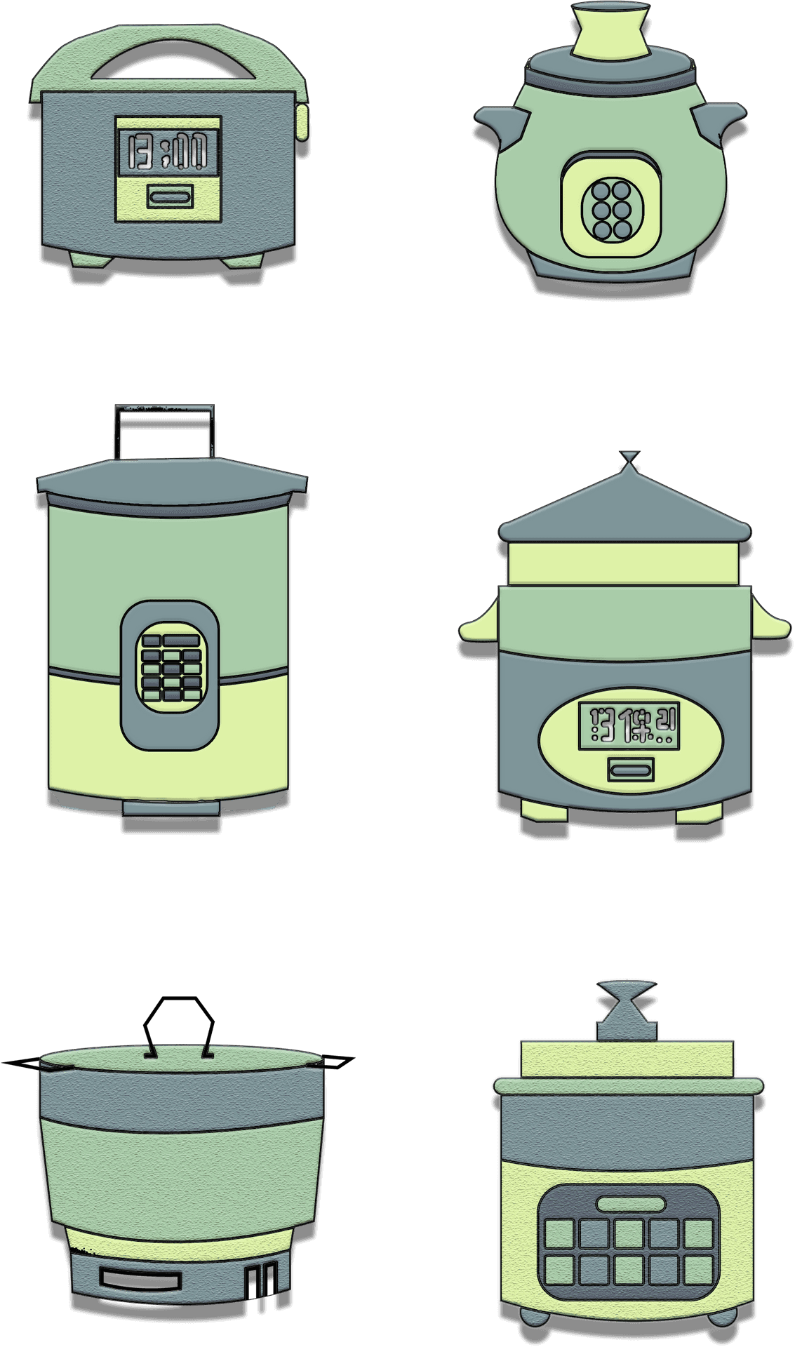 Varietyof Rice Cookers PNG Image