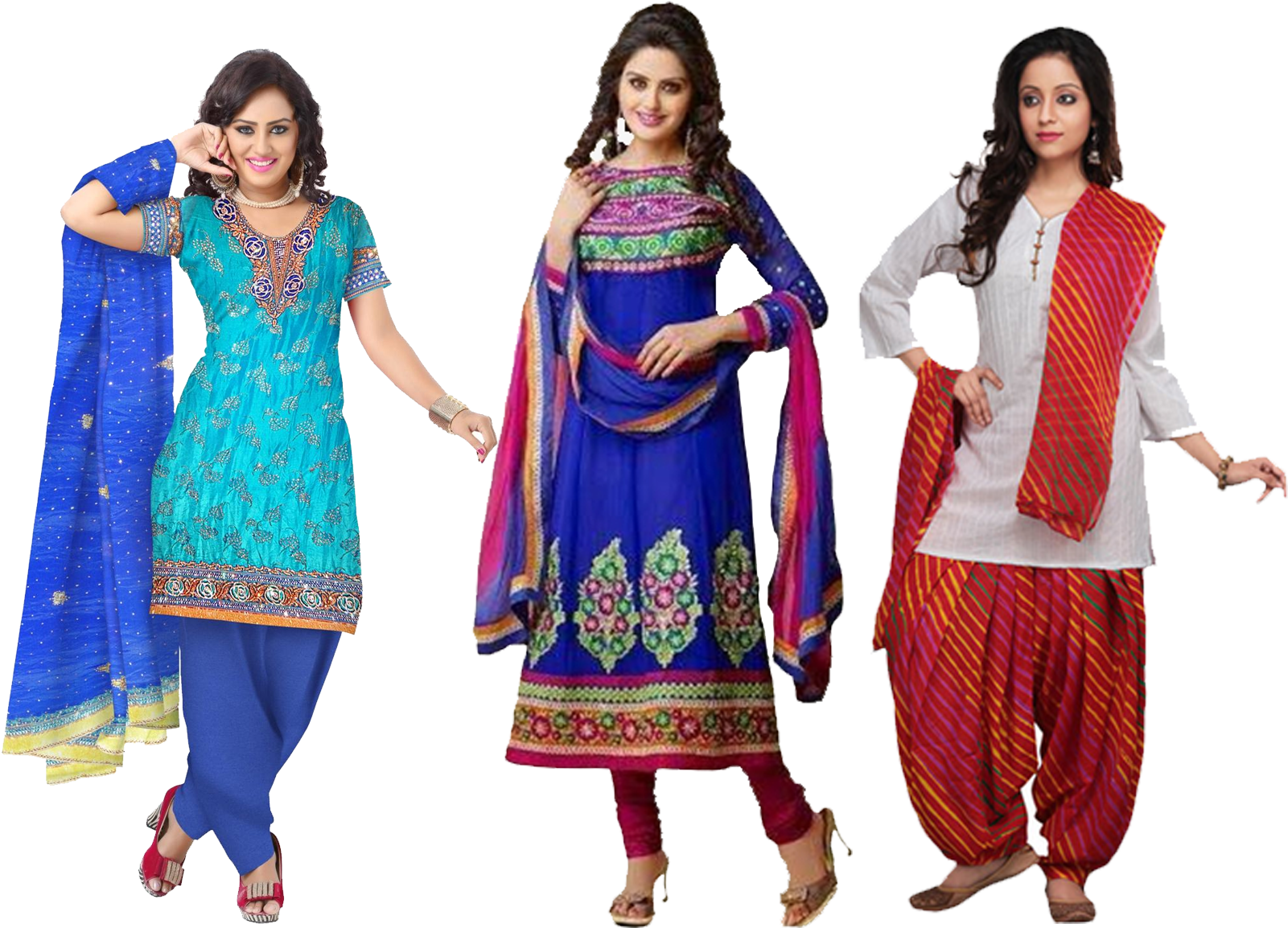 Varietyof Salwar Suits PNG Image