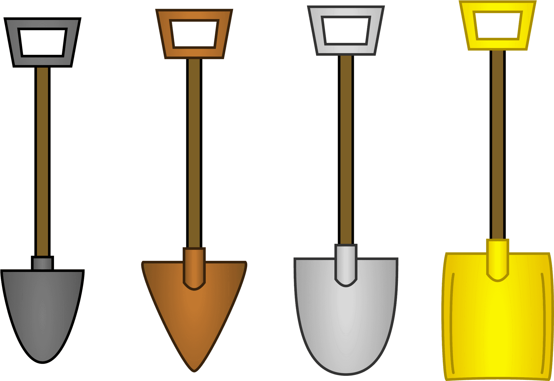 Varietyof Shovels Illustration PNG Image