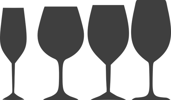 Varietyof Wine Glasses Silhouette PNG Image