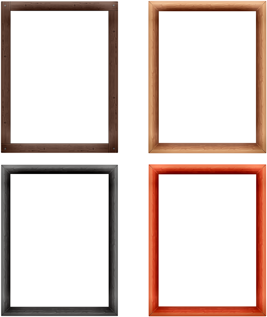 Varietyof Wooden Frames PNG Image