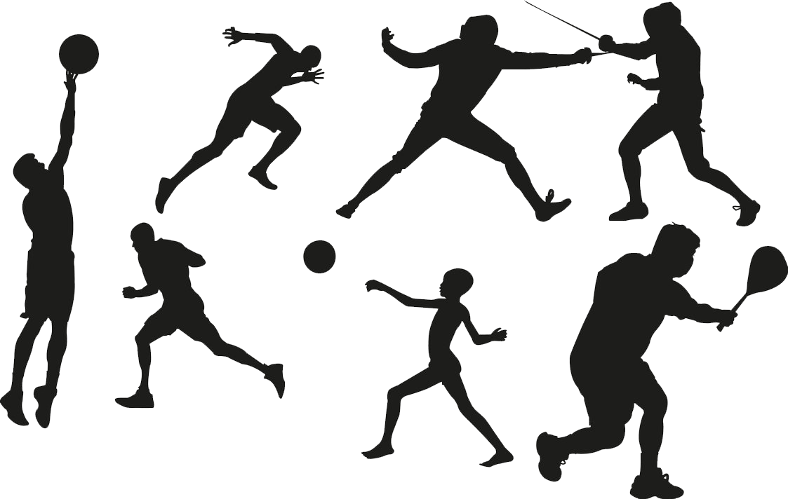 Various Sports Silhouettes Set PNG Image