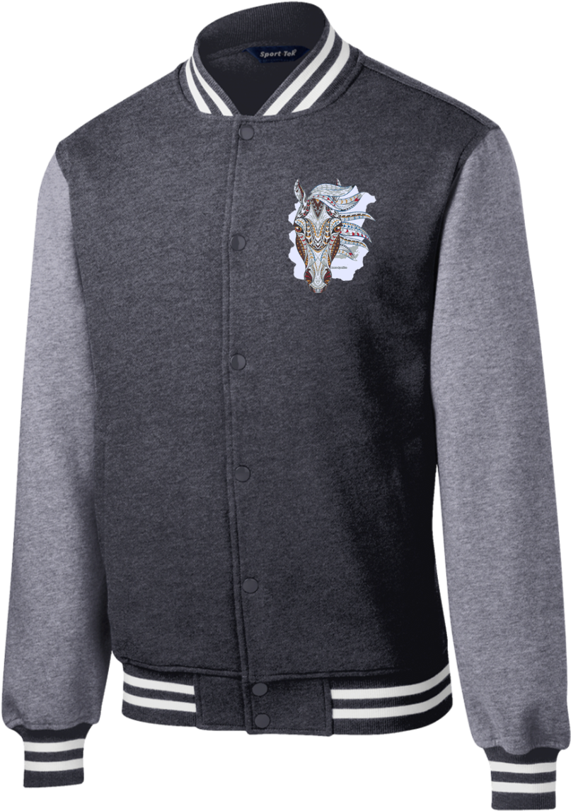 Varsity Jacketwith Horse Logo PNG Image