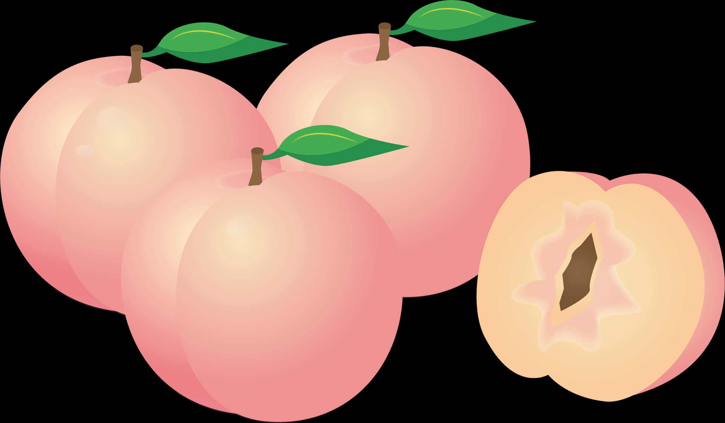 Vector Illustrationof Peaches PNG Image