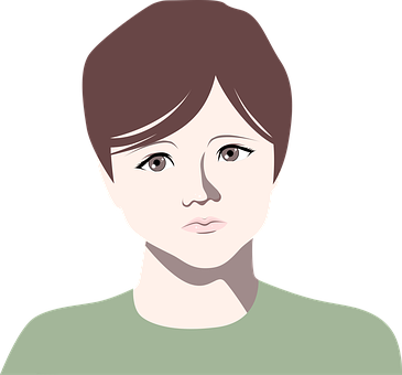 Vector Portraitof Young Woman PNG Image