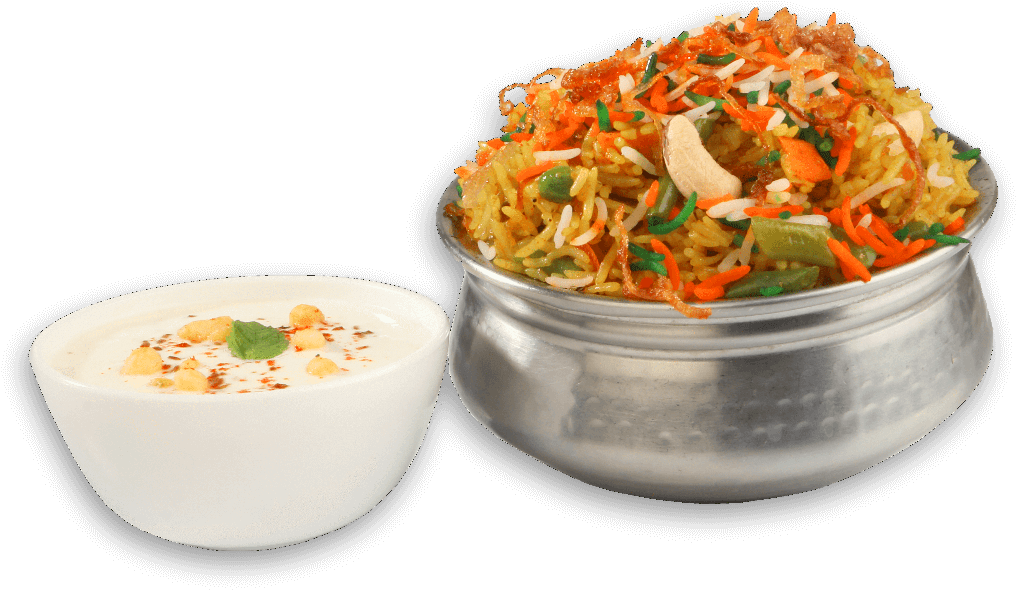 Veg Biryaniwith Raita PNG Image