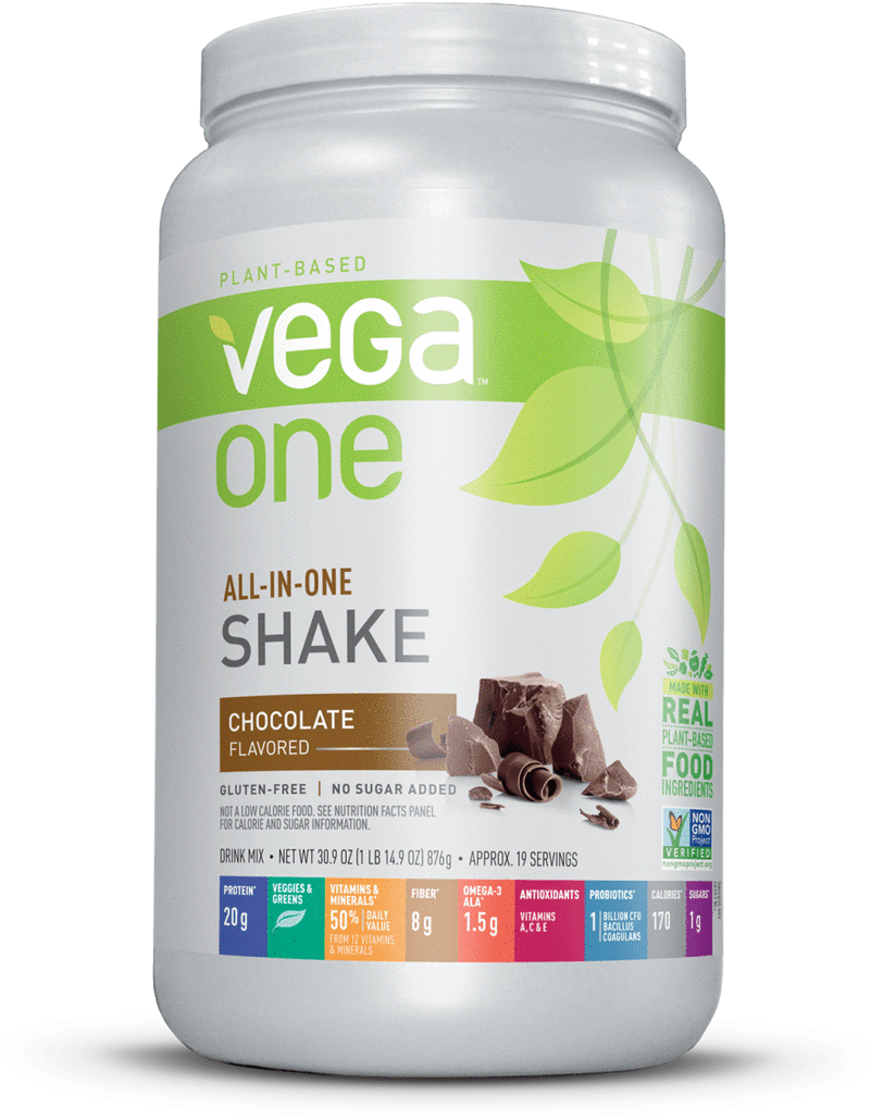 Vega One Chocolate Flavored Plant Based Protein Shake PNG Image