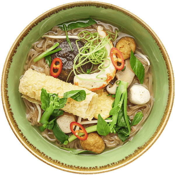 Vegan Asian Noodle Soup PNG Image