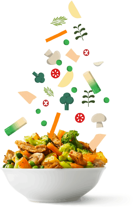 Vegan Stir Fry Vegetables Floating PNG Image