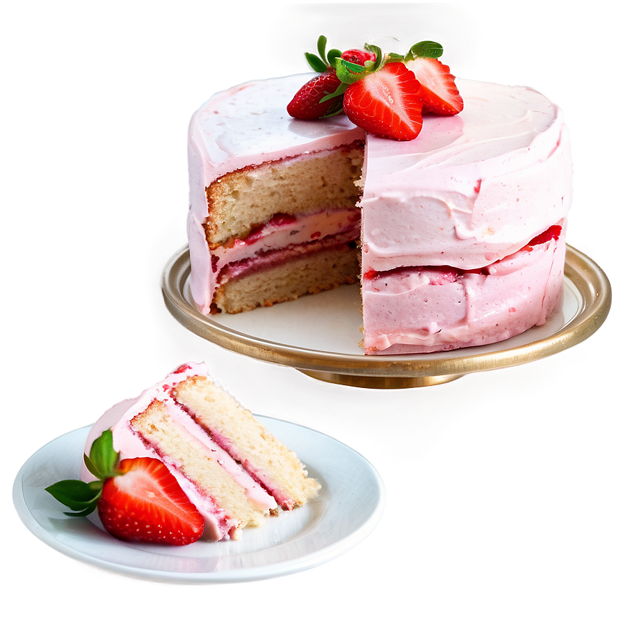 Vegan Strawberry Cake Png Ebc PNG Image