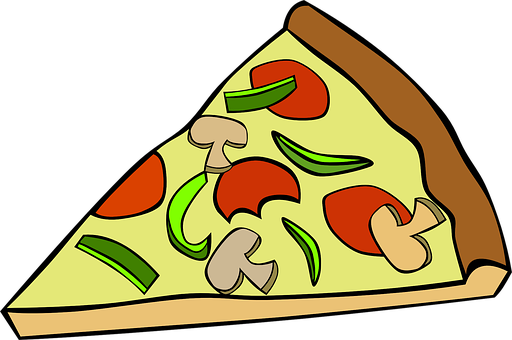 Vegetable Pizza Slice Cartoon PNG Image