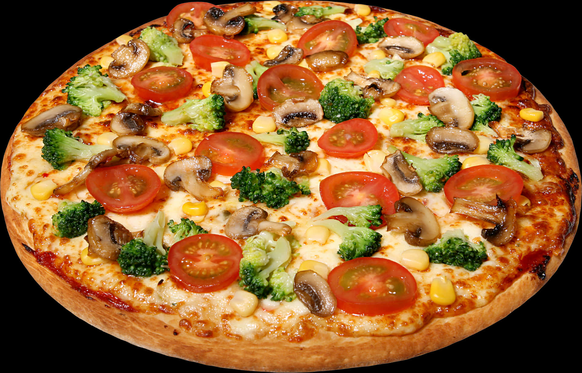 Vegetable Topped Pizza Delicious PNG Image