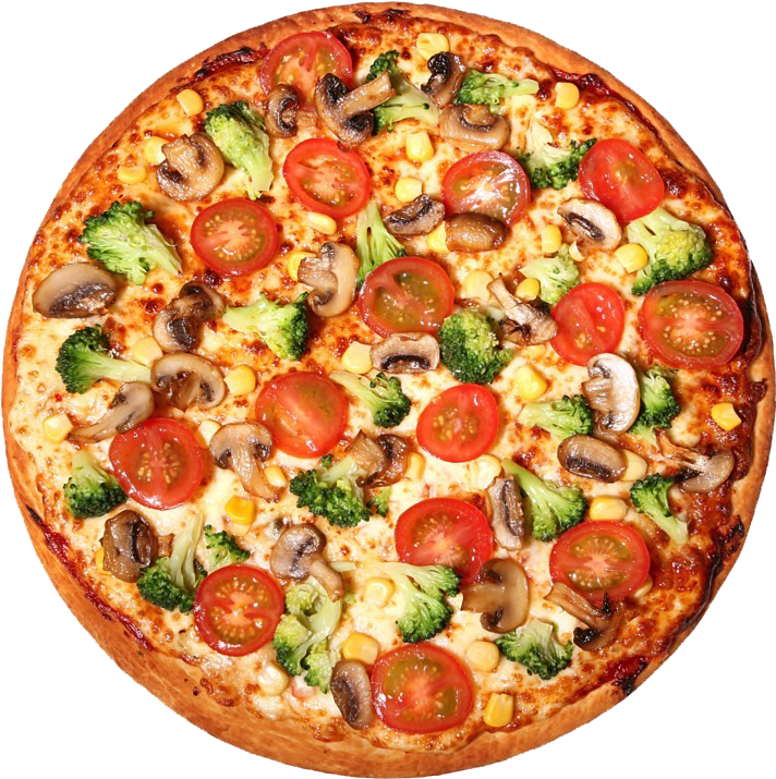 Vegetable Topped Pizza Delicious PNG Image