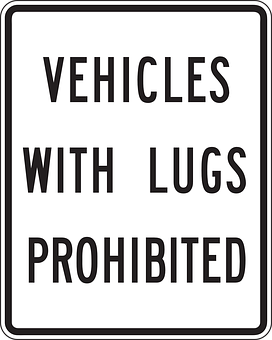 Vehicles With Lugs Prohibited Sign PNG Image