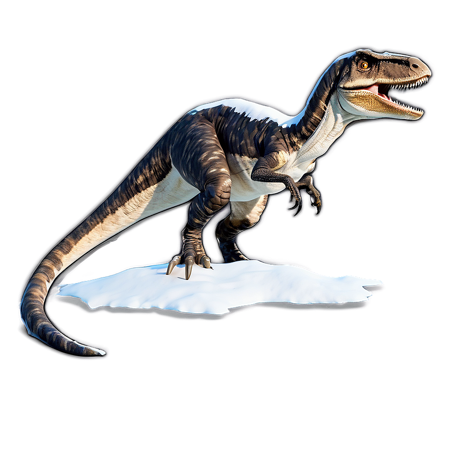 Velociraptor In Snow Png Ocq PNG Image