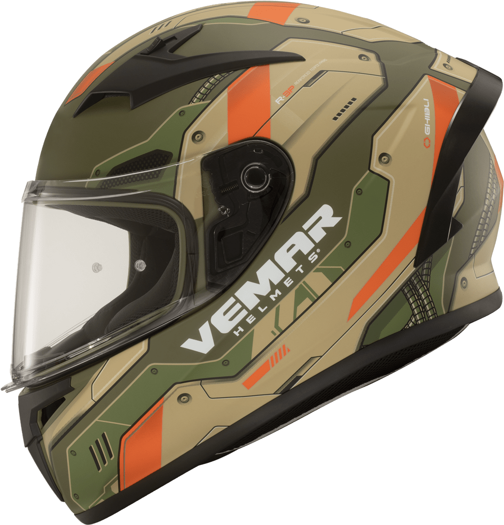 Vemar Camo Motorcycle Helmet PNG Image